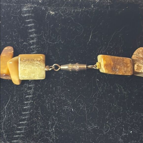 Tribal Brown and Cream Beaded Bohemian Style Statement Necklace 24” - Picture 6 of 6